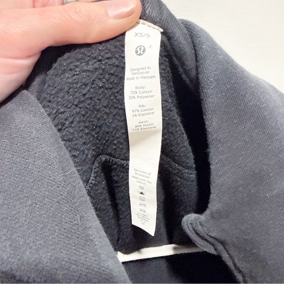 Lululemon Scuba Oversized 1/2 Zip Hoodie Black Size XS/S - Picture 5 of 8
